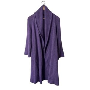 Soft Surroundings Telluride Lilac Duster Open Front Wool Alpaca Cardigan PXS